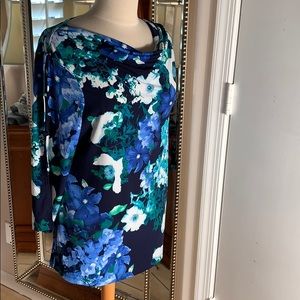Susan Graver Floral Shirt size M